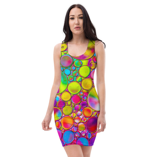Vestido ajustado Rainbow Bubbles