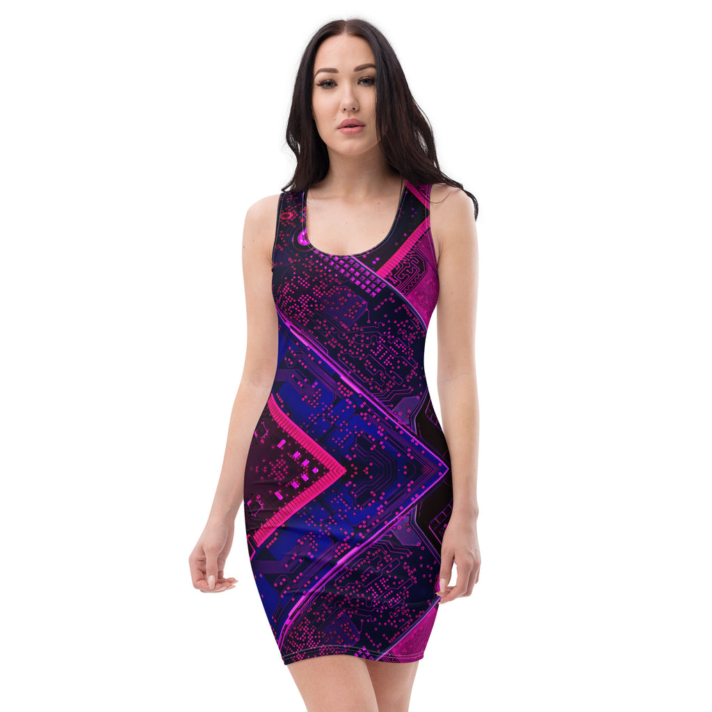Vestido ajustado Hacked all over