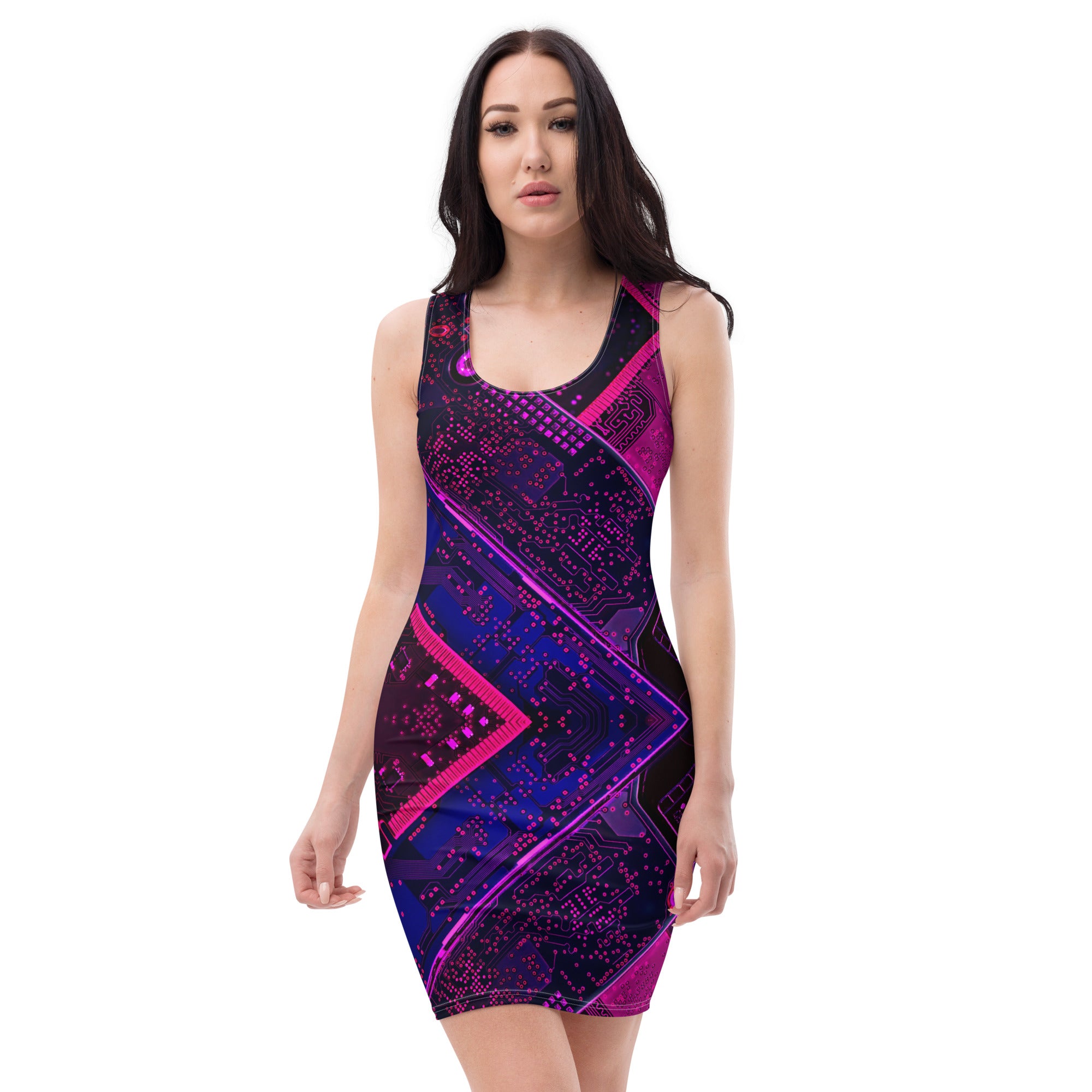 Vestido ajustado Hacked all over