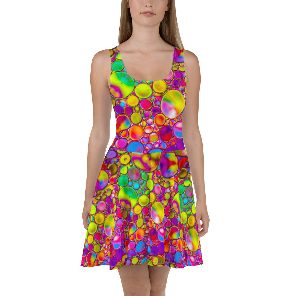 Vestido skater Rainbow Bubbles